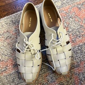 All Black Women’s Cream Woven Oxfords